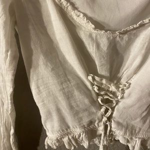 Misguided cropped milk maid shirt